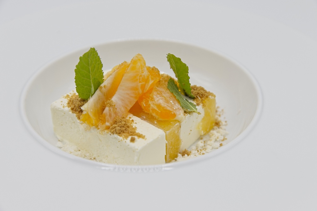 Pannacotta van mandarijn en kalamansi